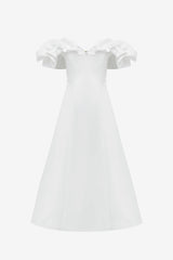 Annie Off Shoulder Frill Midi Dress - Snow Dress Midi