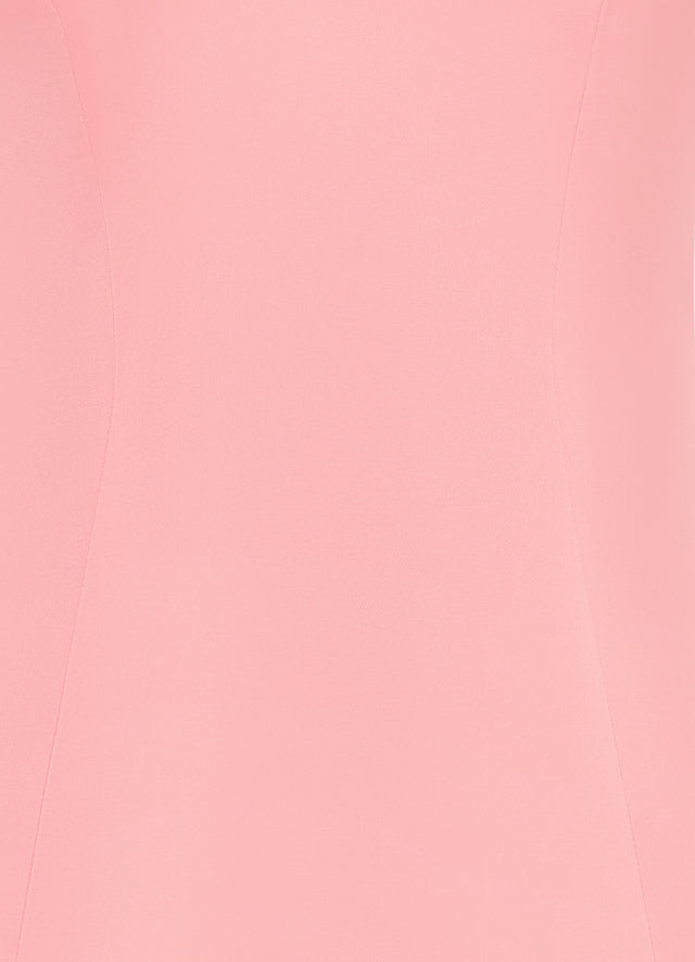 Exclusive Leo Lin Annie Off Shoulder Frill Midi Dress - Strawberry Pink