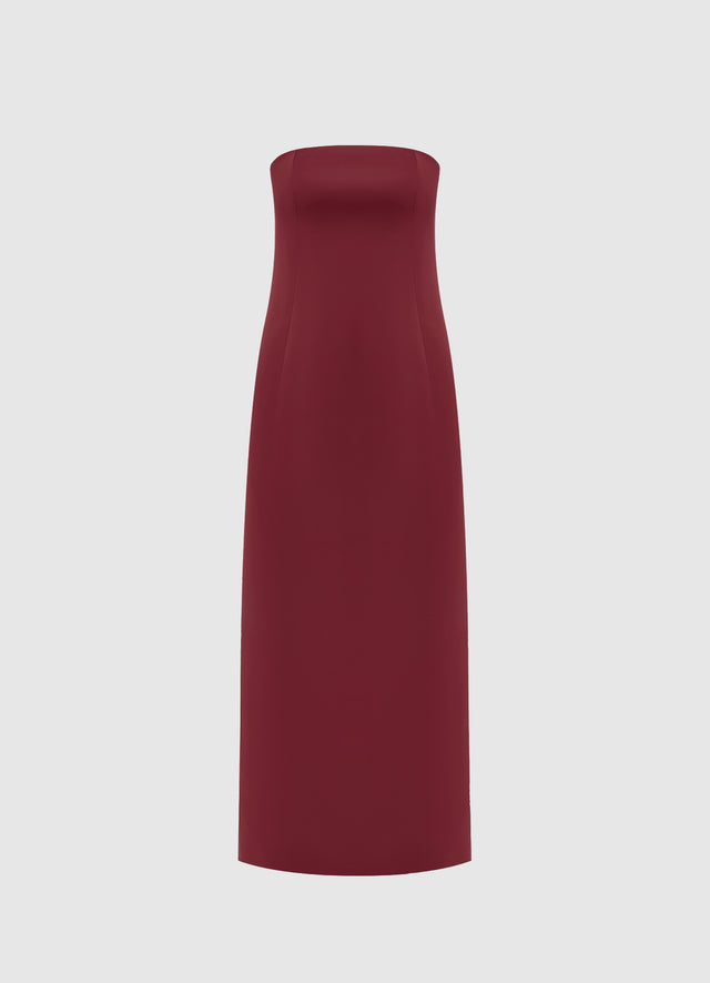 Exclusive Leo Lin Rayna Bustier Maxi Dress - Burgundy