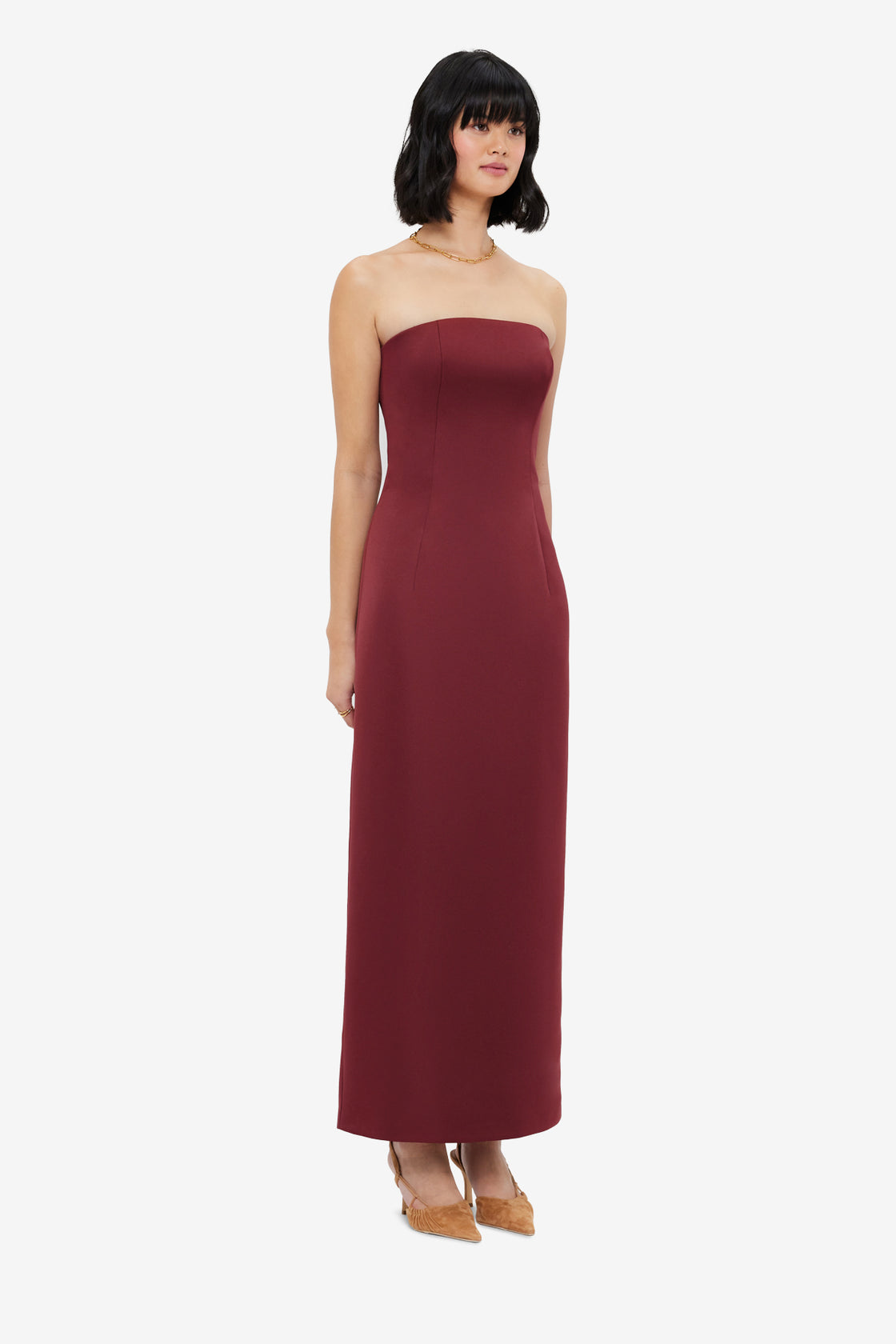 Exclusive LEO LIN Rayna Bustier Maxi Dress - Burgundy