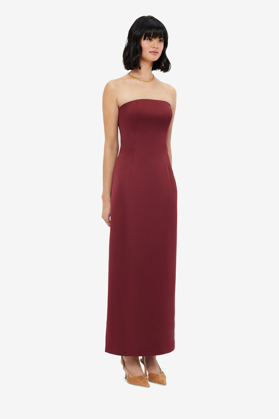 Exclusive LEO LIN Rayna Bustier Maxi Dress - Burgundy