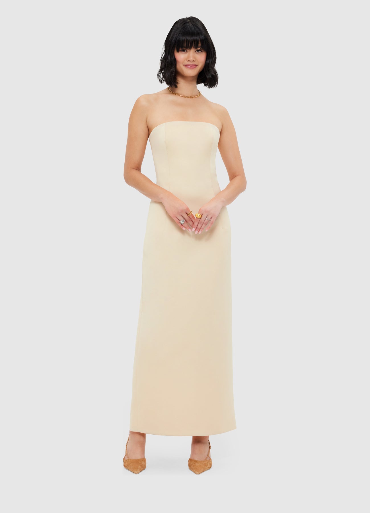 Rayna Bustier Maxi Dress - Champagne – LEO LIN