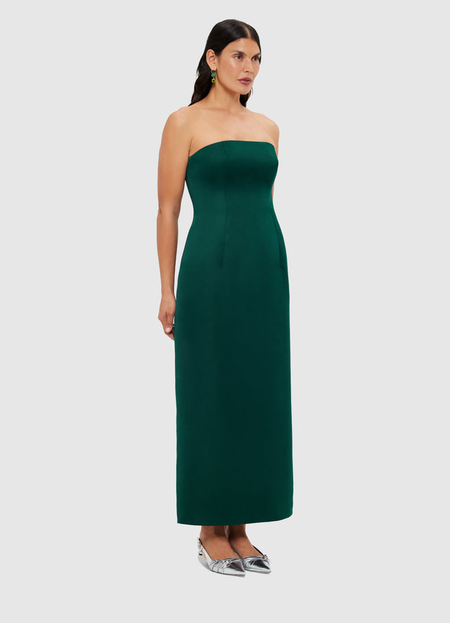 Exclusive Leo Lin Rayna Bustier Maxi Dress - Emerald
