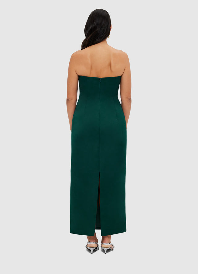 Exclusive Leo Lin Rayna Bustier Maxi Dress - Emerald