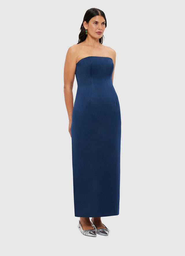 Exclusive Leo Lin Rayna Bustier Maxi Dress - Navy