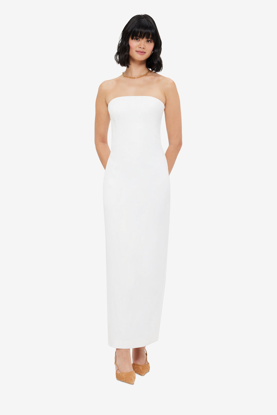 Exclusive LEO LIN Rayna Bustier Maxi Dress - Snow