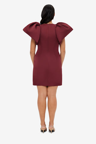 Exclusive LEO LIN Dayna Mini Dress - Burgundy