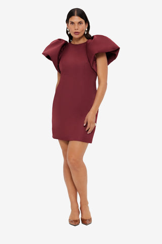 Exclusive LEO LIN Dayna Mini Dress - Burgundy