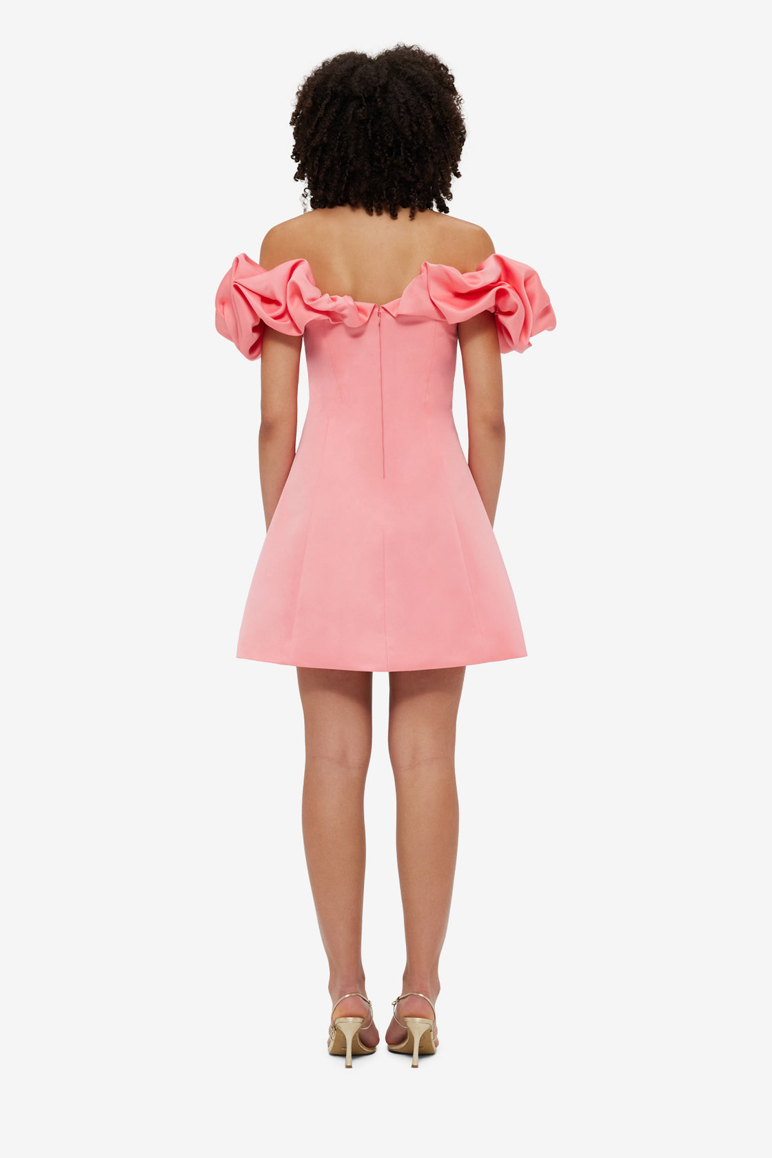 Exclusive LEO LIN Bella Off Shoulder Frill Mini Dress - Strawberry Pink