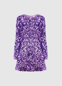 Exclusive Leo Lin Kristen Sequin Open Back Mini Dress - Lavender