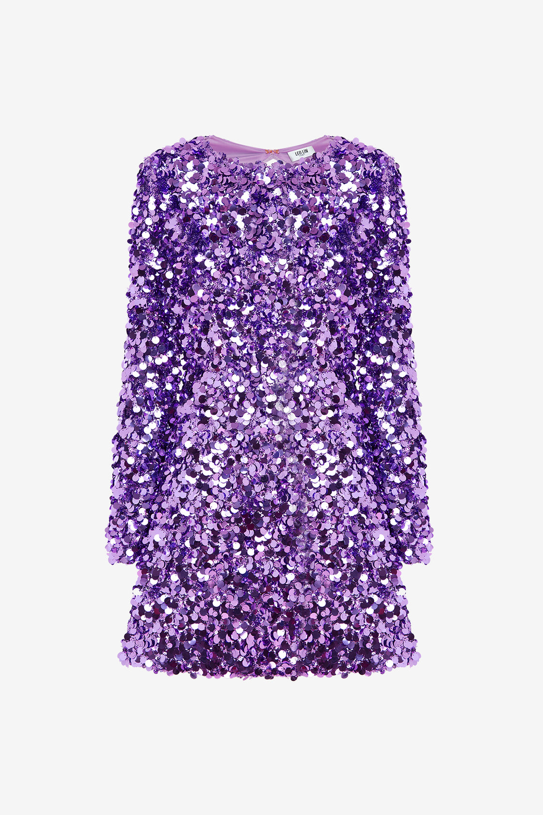 Exclusive LEO LIN Kristen Sequin Open Back Mini Dress - Lavender