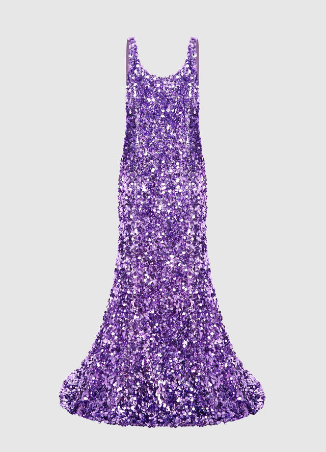 Exclusive Leo Lin Adeline Sequin Low Back Gown  Lavender