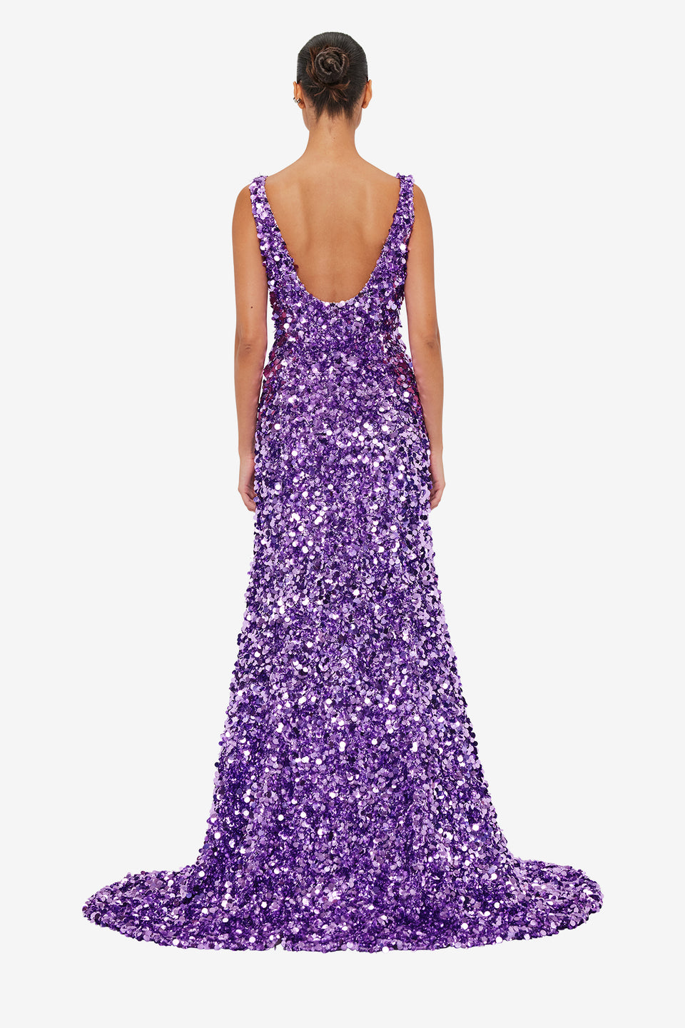 Exclusive LEO LIN Adeline Sequin Low Back Gown - Lavender