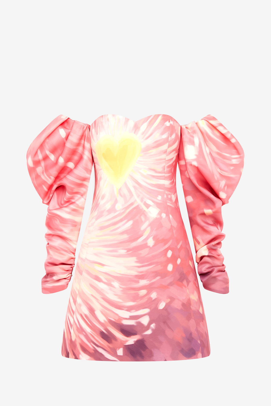 Exclusive LEO LIN Gemma Off Shoulder Bustier Mini Dress - Afterglow Print