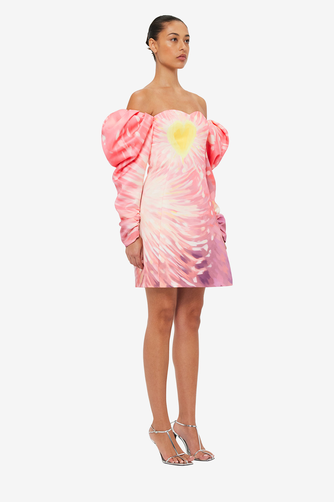 Exclusive LEO LIN Gemma Off Shoulder Bustier Mini Dress - Afterglow Print