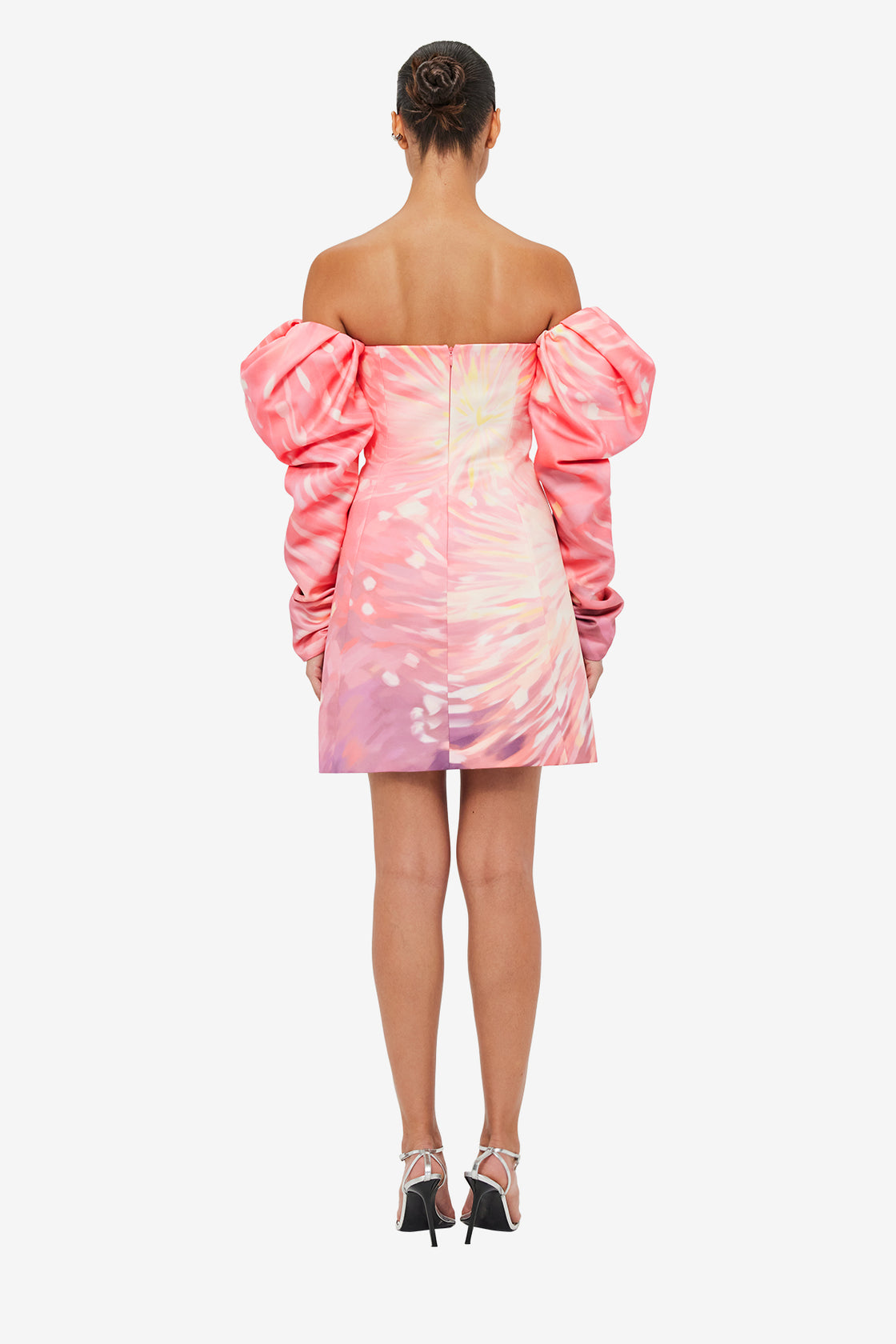 Exclusive LEO LIN Gemma Off Shoulder Bustier Mini Dress - Afterglow Print