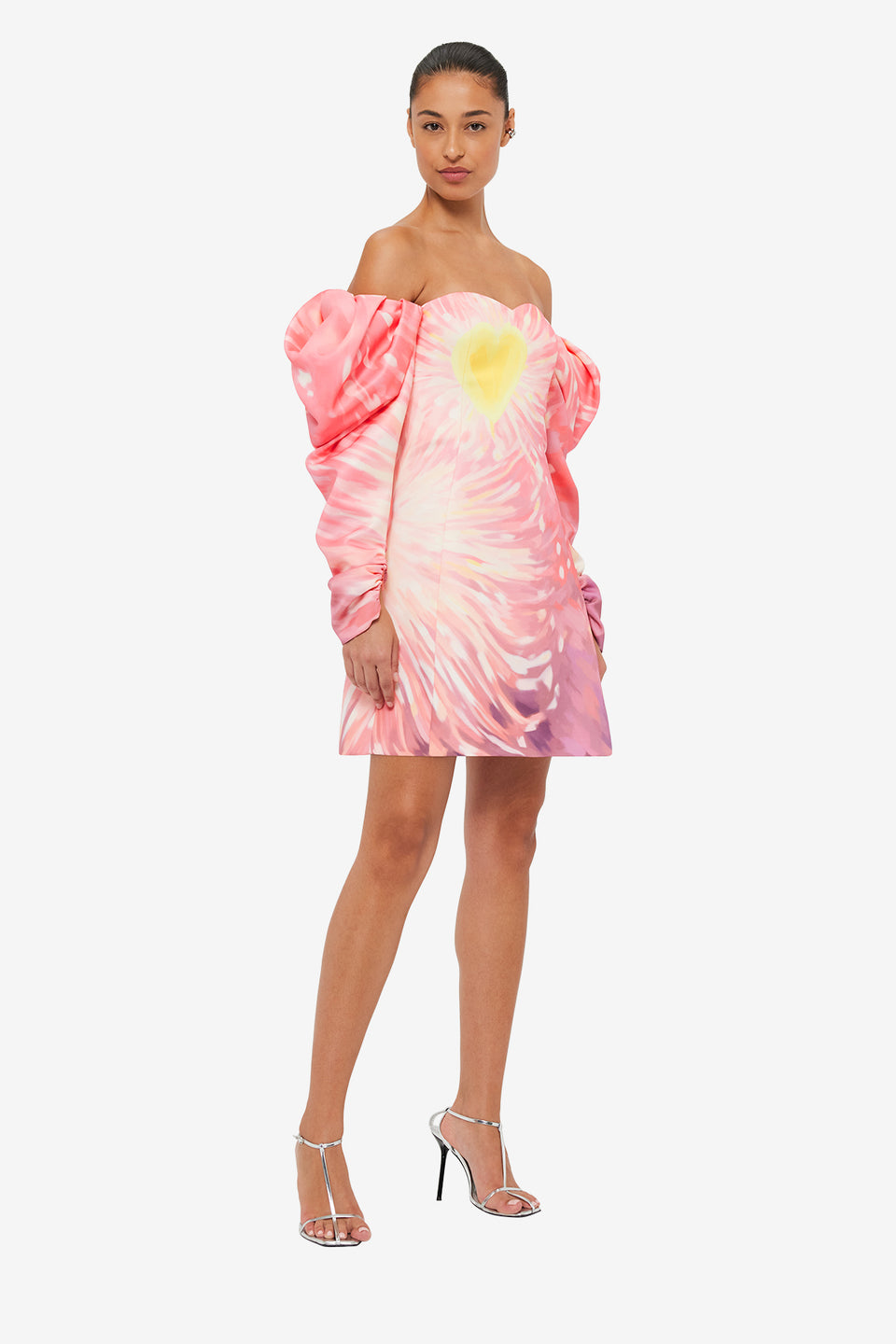 Exclusive LEO LIN Gemma Off Shoulder Bustier Mini Dress - Afterglow Print