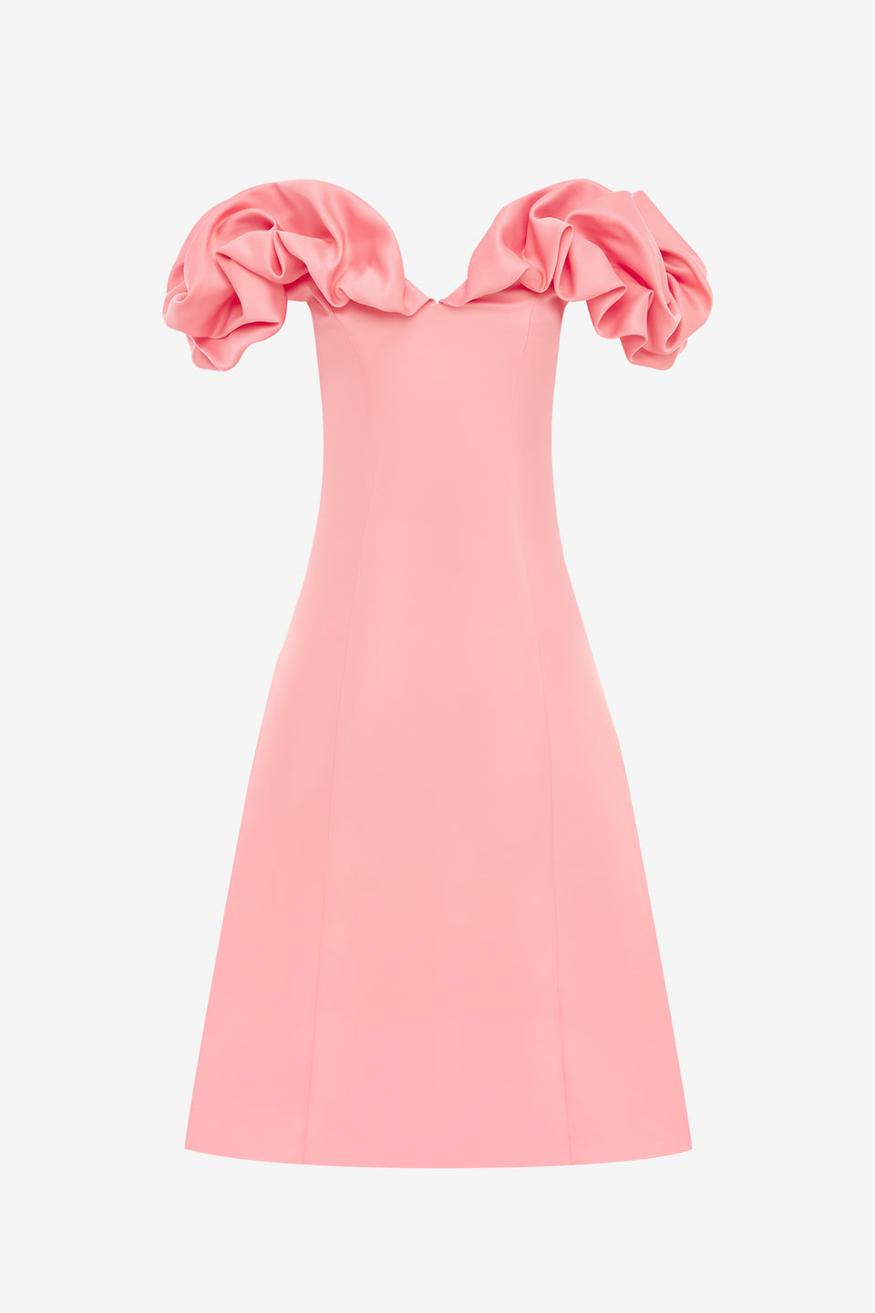 Exclusive LEO LIN Annie Off Shoulder Frill Midi Dress - Strawberry Pink