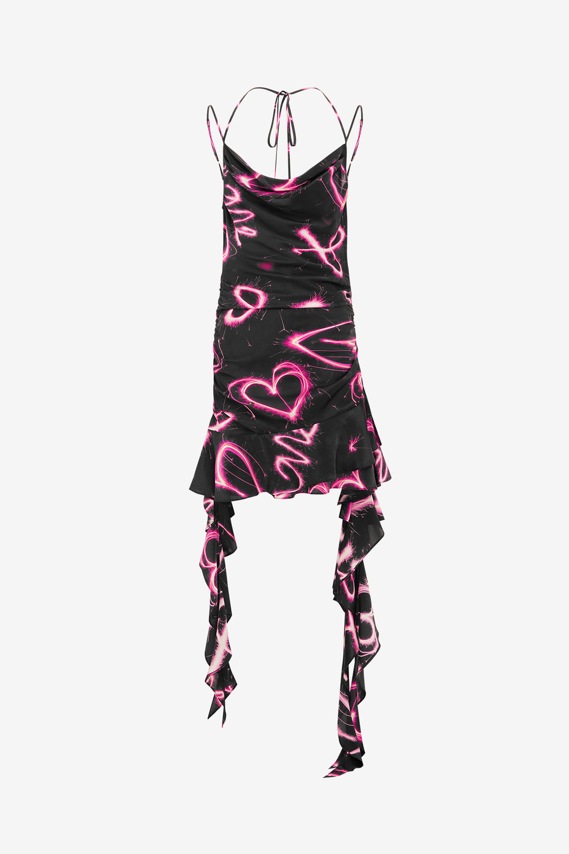 Exclusive LEO LIN Alba Mini Dress - Neon Heart Print