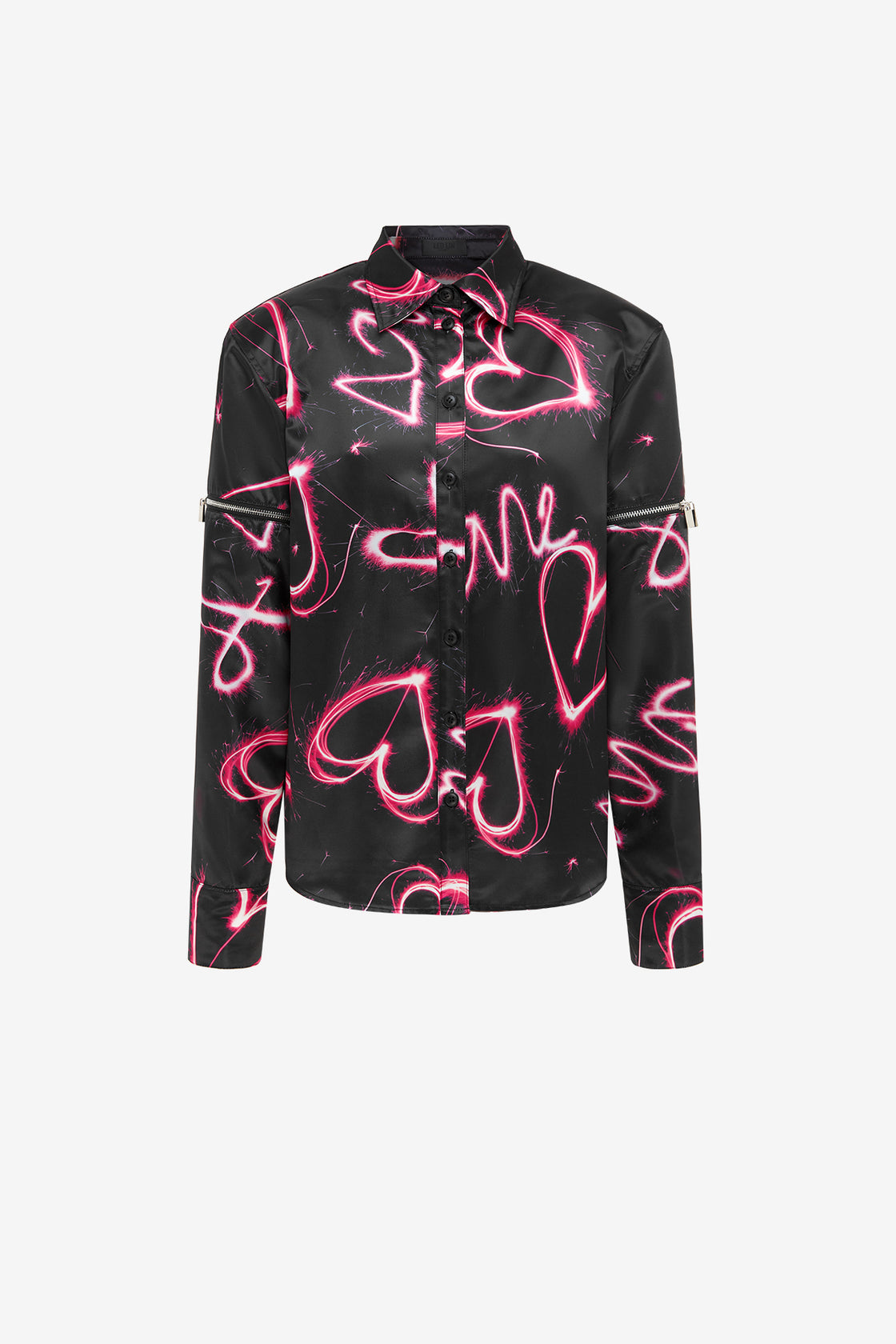 Exclusive LEO LIN Irina Blouse - Neon Heart Print