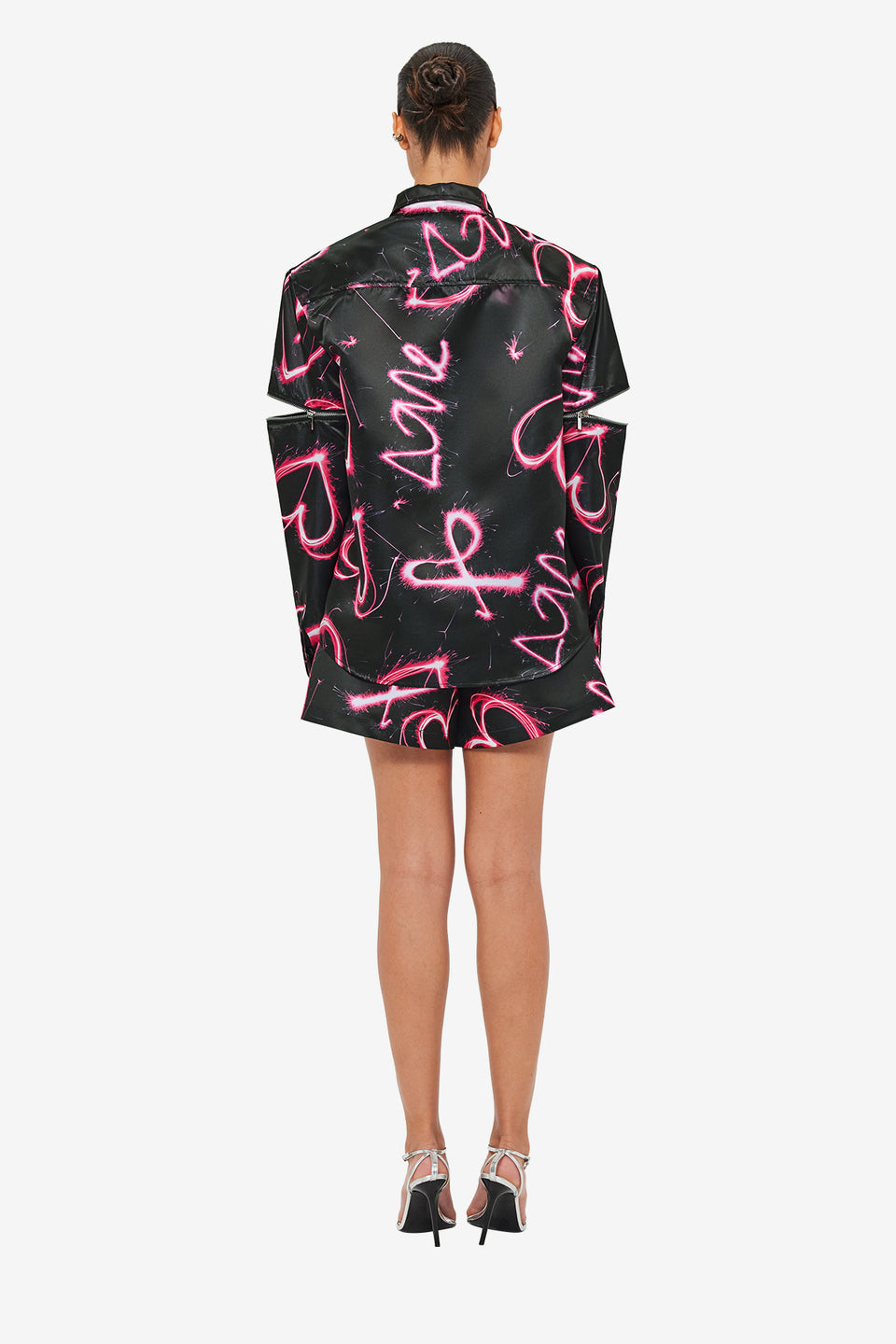 Exclusive LEO LIN Irina Blouse - Neon Heart Print