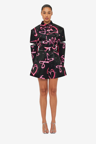 Exclusive LEO LIN Winnie Shorts - Neon Heart Print