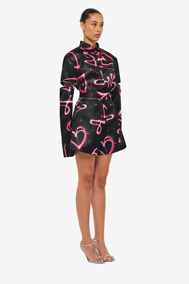 Exclusive LEO LIN Winnie Shorts - Neon Heart Print
