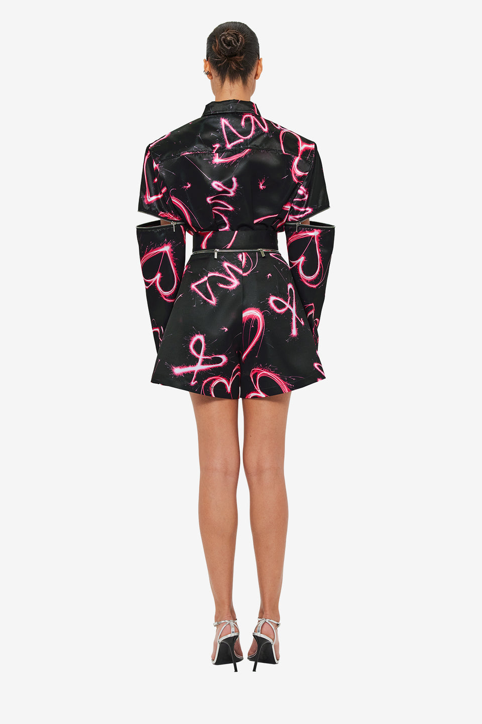 Exclusive LEO LIN Winnie Shorts - Neon Heart Print