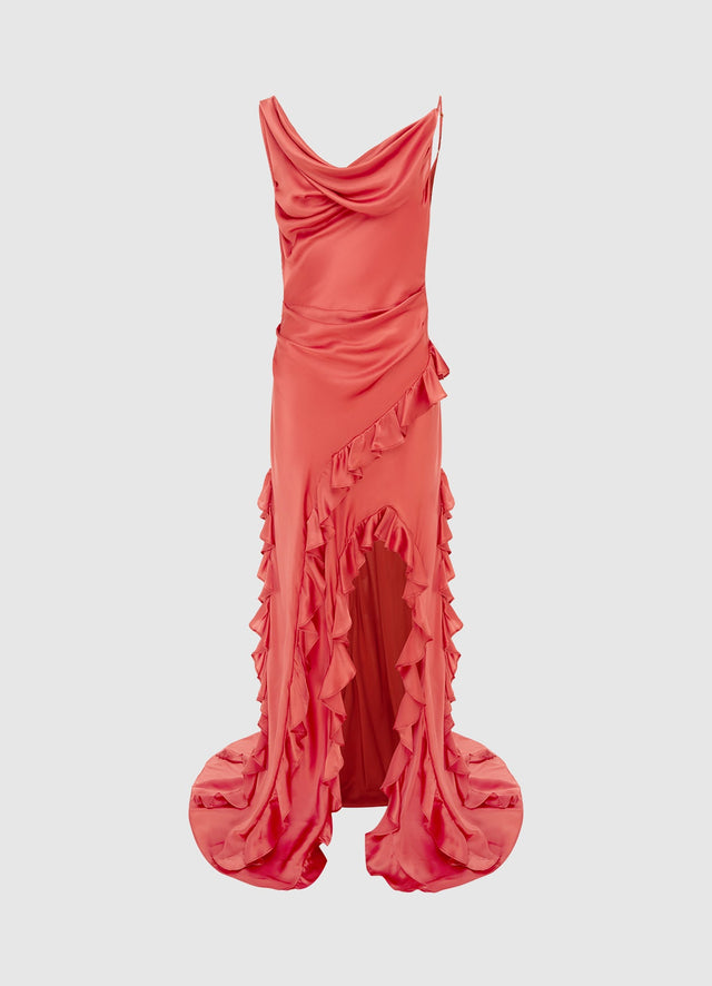 Exclusive Leo Lin Remy Low Back Split Maxi Dress - Mulberry