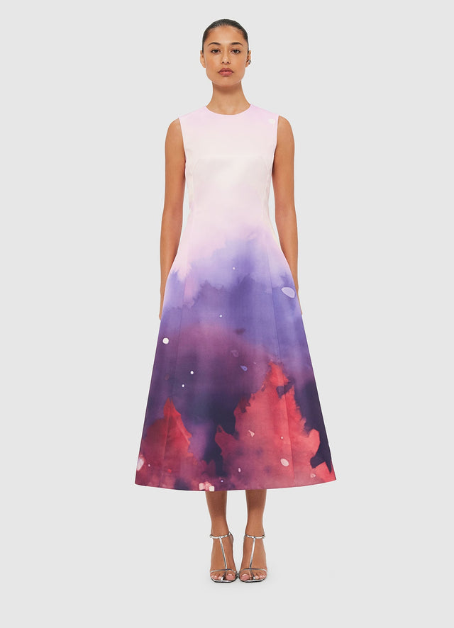 Exclusive Leo Lin Cleo Sleeveless Midi Dress - Fairground Print