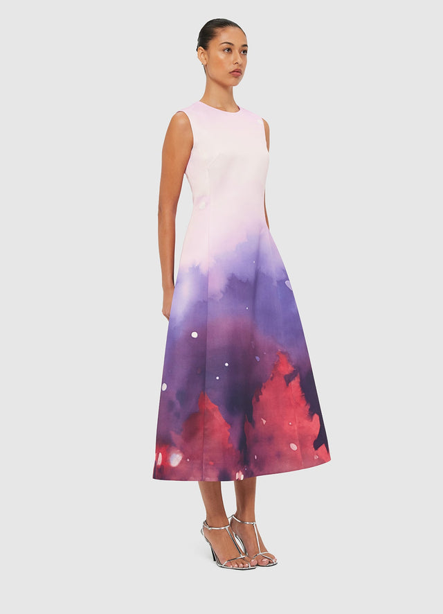 Exclusive Leo Lin Cleo Sleeveless Midi Dress - Fairground Print