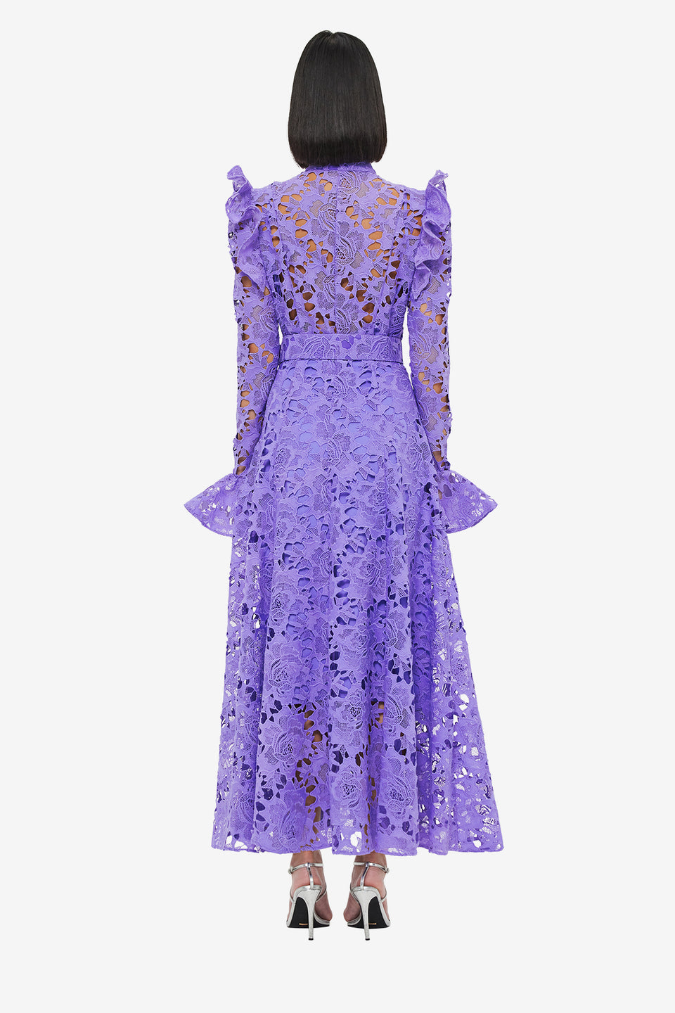 Exclusive LEO LIN Aliyah Lace Butterfly Sleeve Midi Dress - Lavender