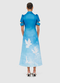 Exclusive Leo Lin Nadine Shirt Midi Dress - Aerial Print