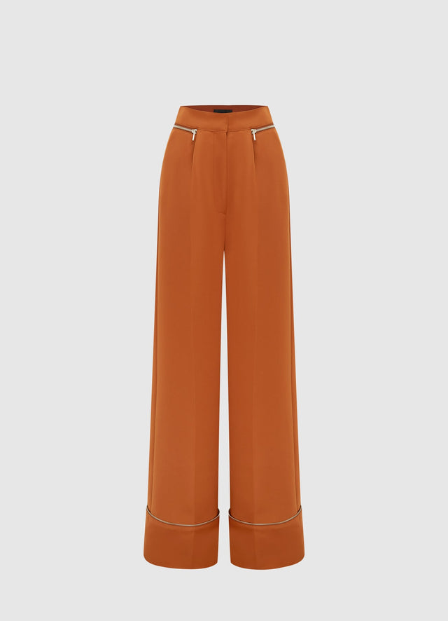 Exclusive Leo Lin Ellis Wide Leg Pants - Toffee