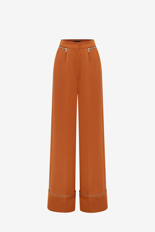 Exclusive LEO LIN Ellis Wide Leg Pants - Toffee