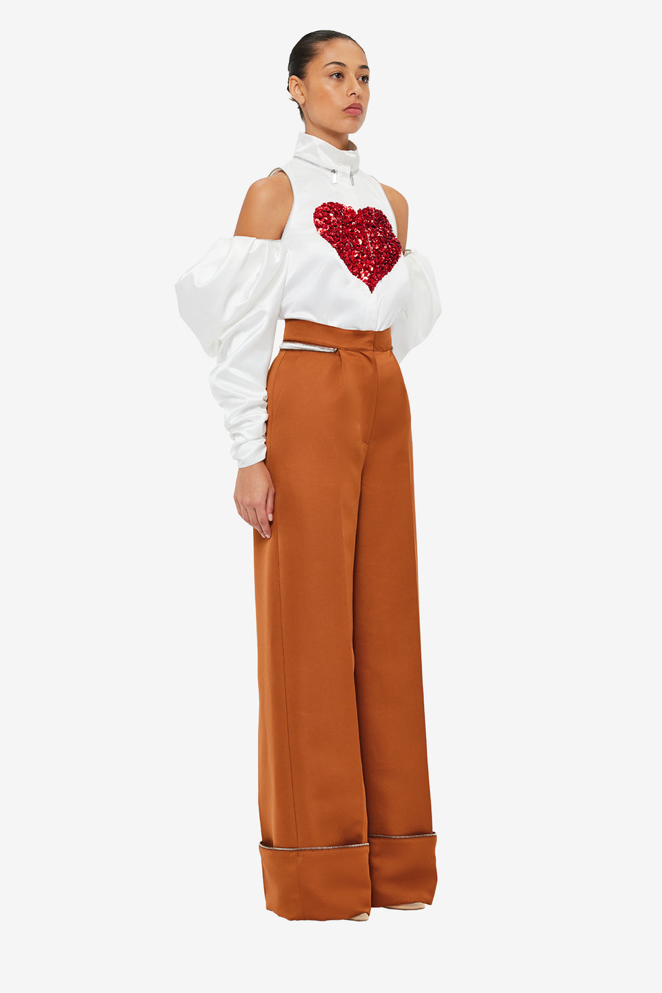 Exclusive LEO LIN Ellis Wide Leg Pants - Toffee