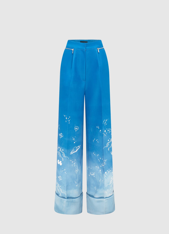 Exclusive Leo Lin Ellis Wide Leg Pants - Aerial Print