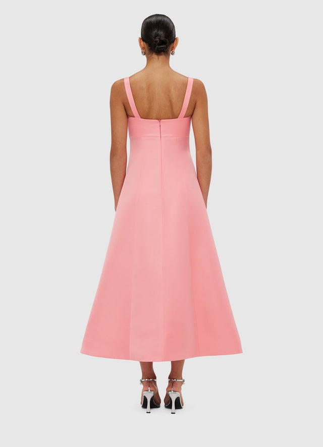 Exclusive Leo Lin Odette Midi Dress - Strawberry Pink