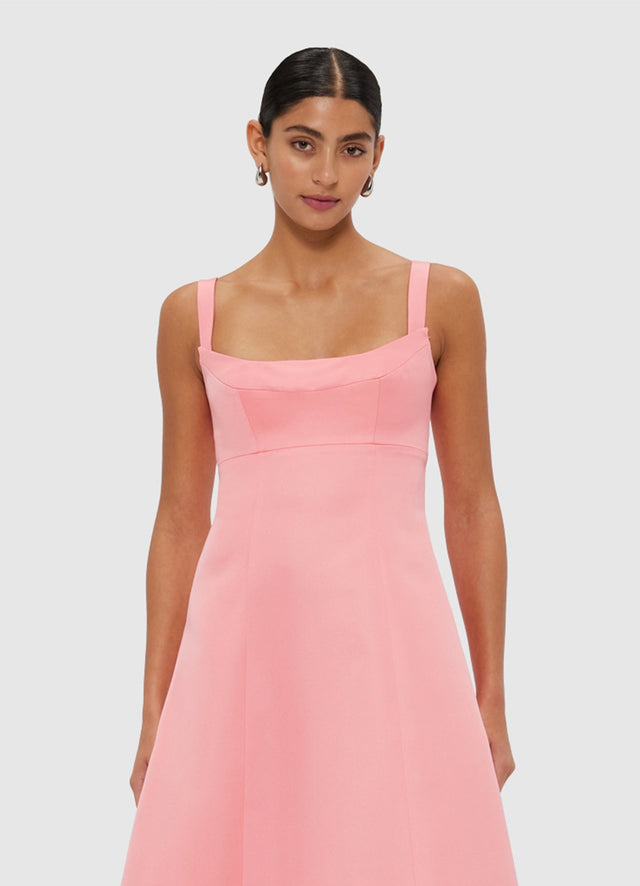 Exclusive Leo Lin Odette Midi Dress - Strawberry Pink