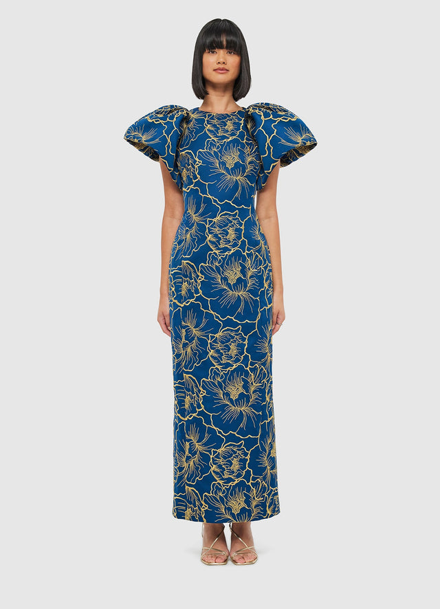 Exclusive Leo Lin Lucinda Maxi Dress - Marine Blue