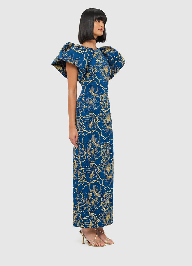 Exclusive Leo Lin Lucinda Maxi Dress - Marine Blue