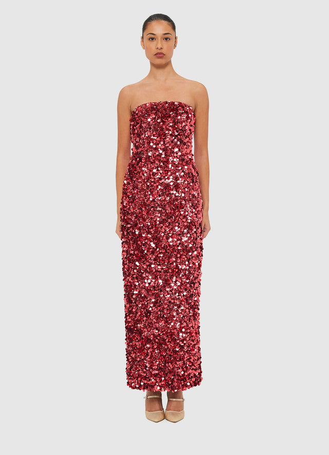 Exclusive Leo Lin Rayna Sequin Bustier Maxi Dress - Mulberry