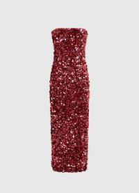 Exclusive Leo Lin Rayna Sequin Bustier Maxi Dress - Mulberry