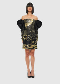 Exclusive Leo Lin Gillian Off Shoulder Bustier Mini Dress - Moonlight Print