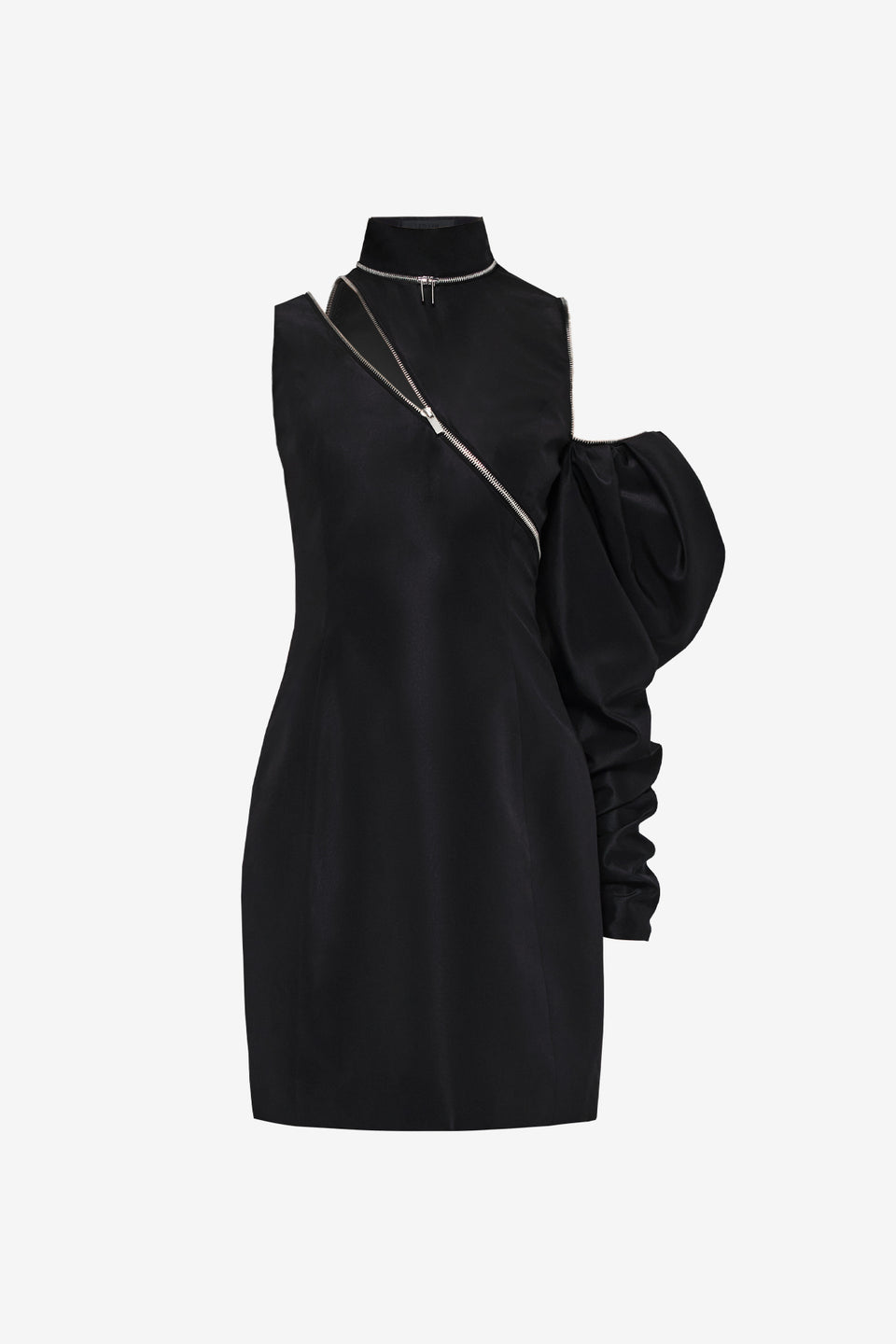 Exclusive LEO LIN Beau One Shoulder Mini Dress - Ebony