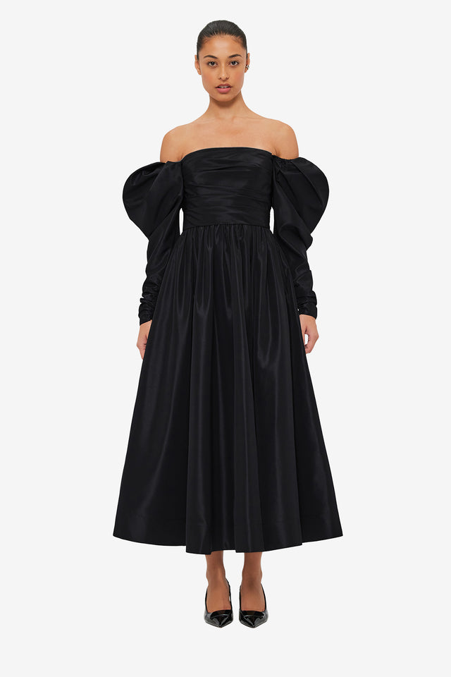 Exclusive LEO LIN Madison Bustier Midi Dress - Ebony