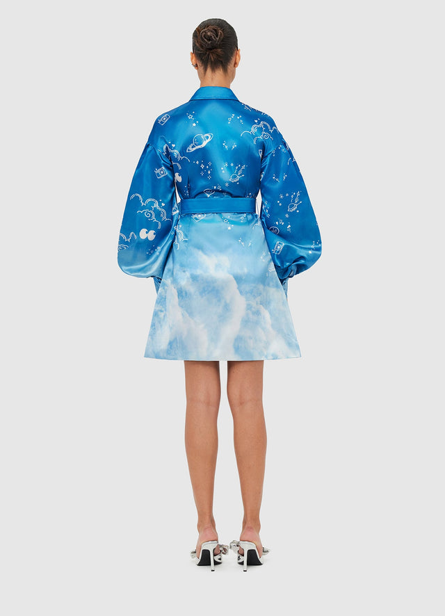 Exclusive Leo Lin Juliana Shirt Mini Dress - Aerial Print