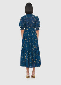 Exclusive Leo Lin Ellie Bishop Sleeve Midi Dress - Celestial Print