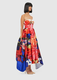 Exclusive Leo Lin Norine Bustier Midi Dress - Kaleidoscope Print