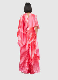 Exclusive Leo Lin Marissa Pleated Draped Dress - Prism Print